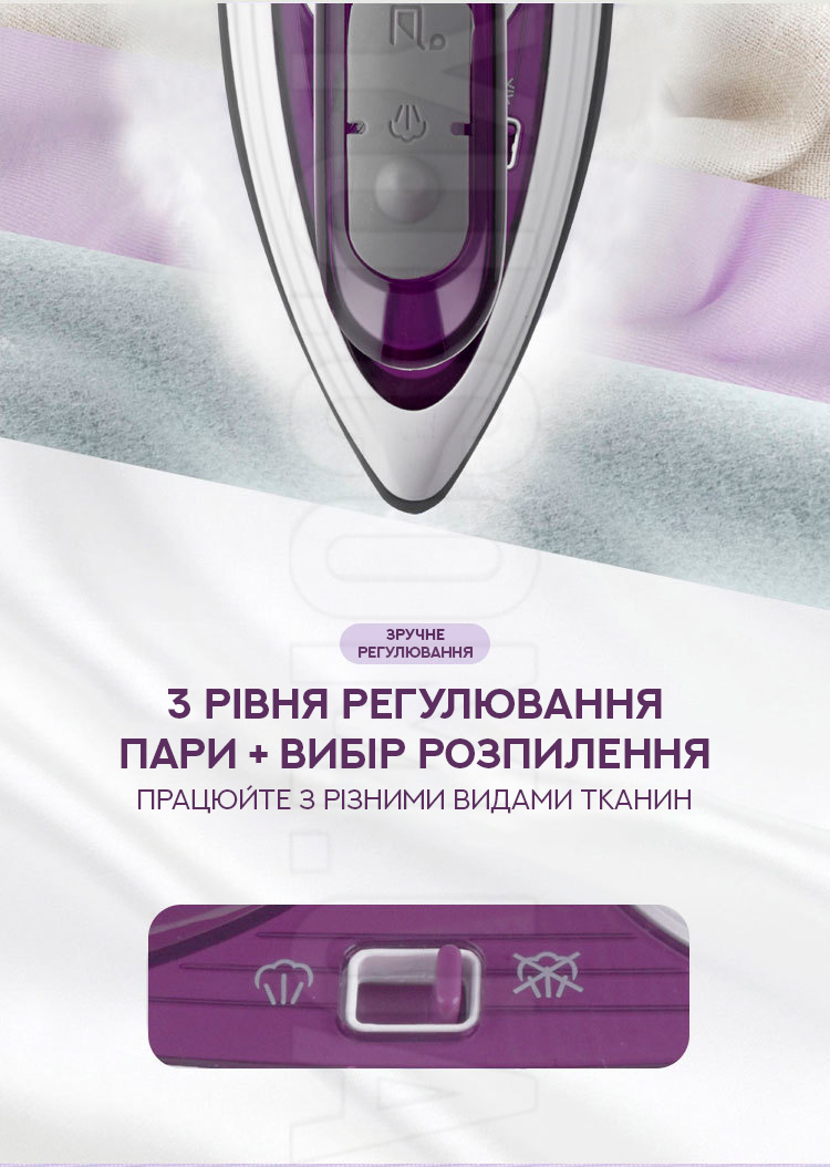 Парова праска з антипригарним покриттям та складною ручкою DSP KD 1068 1200 Вт Парова праска з антипригарним покриттям та складною ручкою DSP KD 1068 1200 Вт